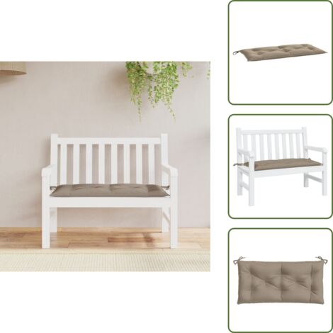 Cuscino per patio - vidaXL Cuscino per Panca Tortora 110x50x7 cm in Tessuto Oxford - Cuscino per giardino