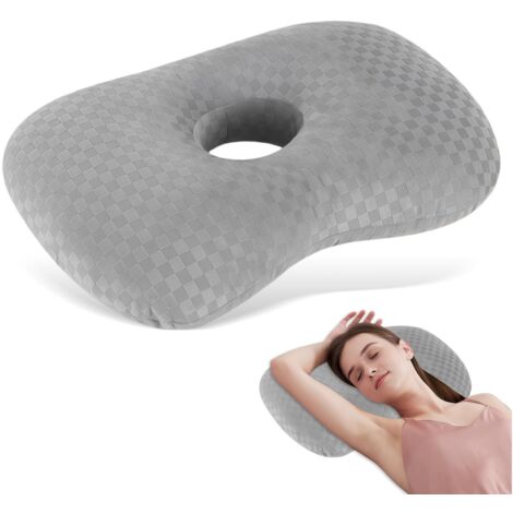 Cuscino per piercing all'orecchio, cuscino rotondo 44x32x8 cm, cuscino a ciambella con foro da 10 cm, cuscino ergonomico per foro per l'orecchio, cuscino per piercing per alleviare il dolore cuscino p