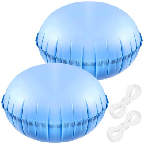 Cuscino per piscina 4×4 piedi, 2 pezzi cuscino gonfiabile invernale per piscina, cuscino invernale gonfiabile per piscina, cuscini galleggianti invernali per piscina fuori terra per copertura per pisc