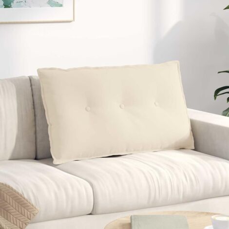 Cuscino per Schiena Beige 80 x 50 cm Tessuto in Microfibra vidaXL