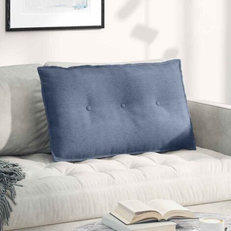 Cuscino per Schiena Blu 80 x 50 cm Tessuto in Cords vidaXL