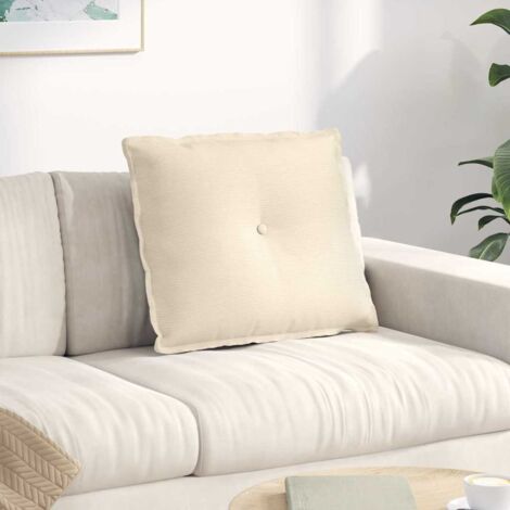 Cuscino per Schiena Crema 60 x 50 cm Tessuto in Cords vidaXL