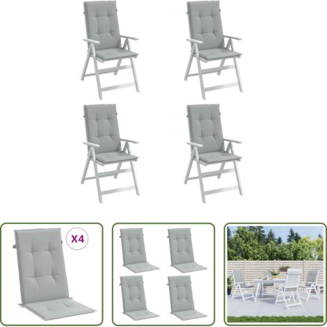 Cuscino per schiena -  Cuscini Sedia Schiena Alta 4 Grigio Mélange 120x50x4 Tessuto