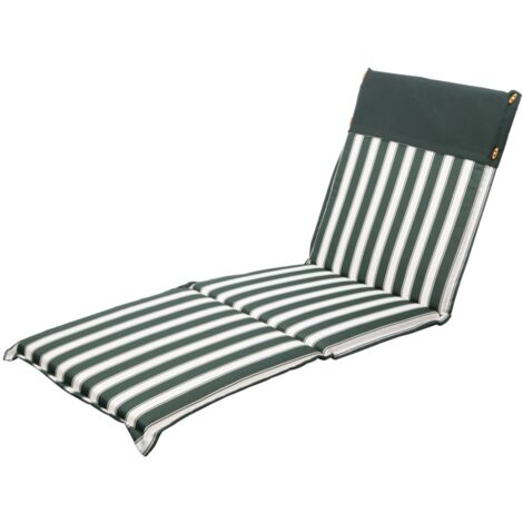 cuscino per sdraio da esterno a righe verdi, 57x185x2,5 cm