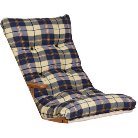 Cuscino per sdraio dondolo poltrona relax imbottito - stile scozzese Blu quadri