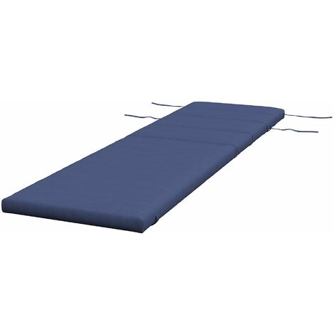 Cuscino per Sdraio e Lettino Prendisole  con Lacci di Fissaggio  in Tessuto Blu Scuro
