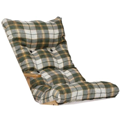 Cuscino per sdraio poltrona relax imbottito - stile scozzese Verde