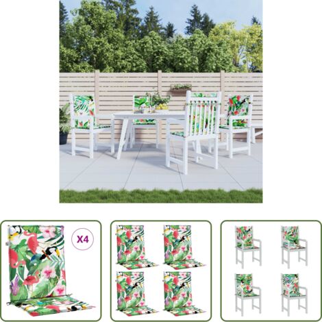 Cuscino per sedia -  Cuscini per Sedia Schienale Basso 4 pz Multicolore in Tessuto