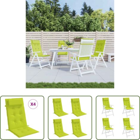 Cuscino per sedia -  Cuscini Sedia Schienale Alto 4 pz Verde Chiaro Tessuto Oxford