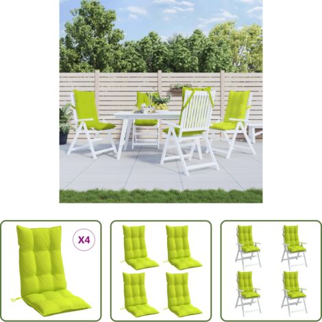 Cuscino per sedia -  Cuscini Sedia Schienale Alto 4 pz Verde Chiaro Tessuto Oxford