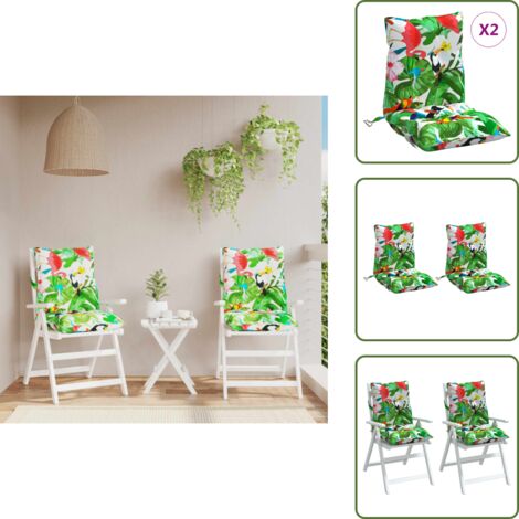 Cuscino per sedia da casa - vidaXL Cuscini Sedia Schienale Basso 2pz Multicolore in Tessuto Oxford - Cuscino per sedia da ufficio