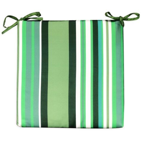 cuscino per sedia da esterno con fantasia a righe verde 40x40x4 cm