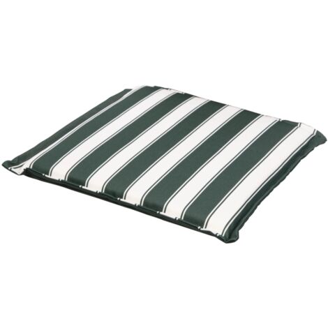 cuscino per sedia da esterno con fantiasia a righe verdi, 38x38xh2.5 cm