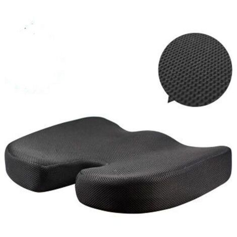 Cuscino per sedia da ufficio - Cuscino ergonomico e ortopedico in memory foam - Nero, grande