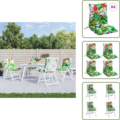 Cuscino per sedia da ufficio - vidaXL Cuscini Sedia Schienale Basso 4pz Multicolore in Tessuto Oxford - Cuscino per casa
