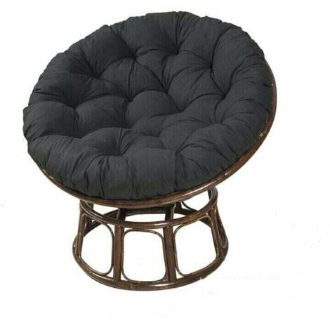 Cuscino per sedia sospesa, nero, 100 cm, 100 cm, cuscino per sedia a nido d'uccello, cuscino per sedia rotonda in rattan
