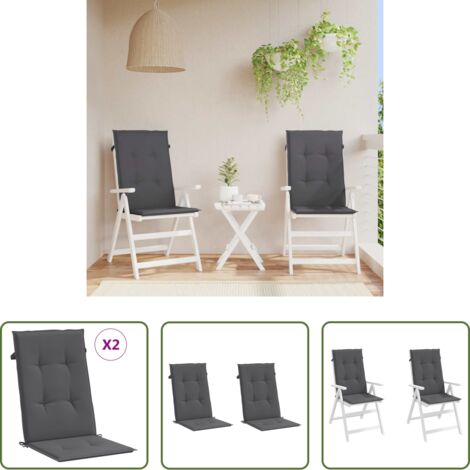 Cuscino per sedie -  Cuscini per Sedie 2 pz Antracite 120x50x2 cm in Tessuto
