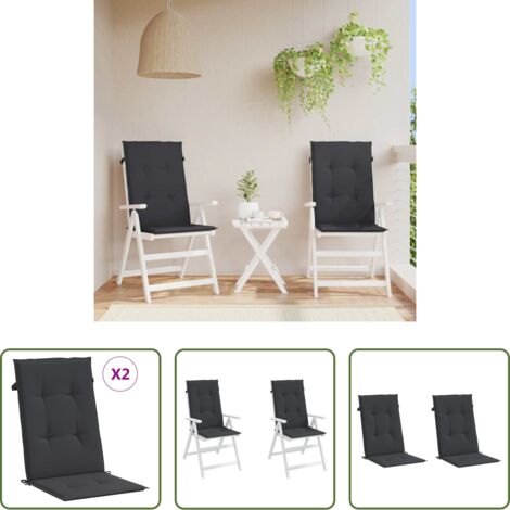 Cuscino per sedie -  Cuscini per Sedie 2 pz Neri 120x50x3 cm in Tessuto