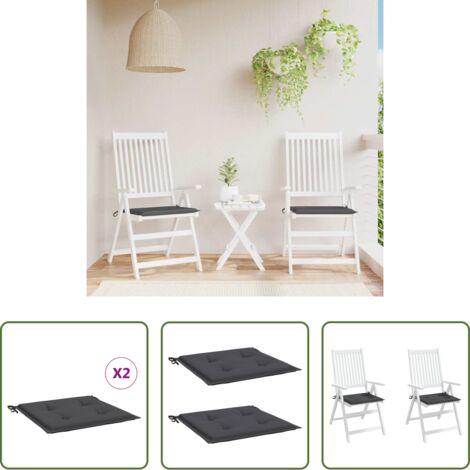 Cuscino per sedile -  Cuscini per Sedia 2 pz Antracite 50x50x4 cm in Tessuto Oxford