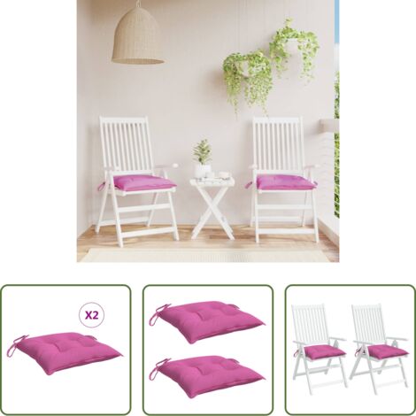 Cuscino per sedile -  Cuscini per Sedia 2pz Rosa 40x40x7 cm Tessuto