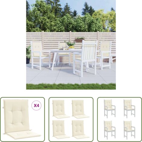 Cuscino per sedile -  Cuscini per Sedia 4 pz Crema 100x50x2 cm in Tessuto Oxford