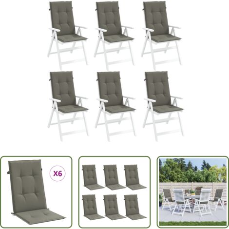 Cuscino per sedile -  Cuscini Sedia Schiena Alta 6 Grigio Mélange 120x50x4 Tessuto