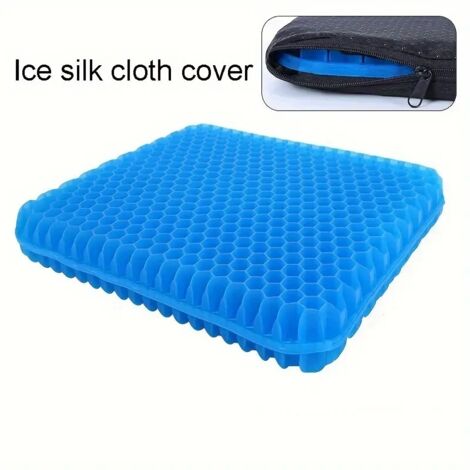 Cuscino per sedile in gel, cuscino per sedile in gel traspirante, cuscino antidecubito, allevia la pressione sul sedile ortopedico antiscivolo per auto