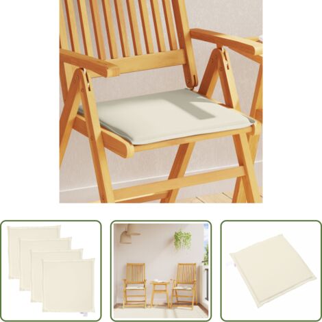 Cuscino per seduta -  Imbottitura per Seduta Giardino 4pz Crema 45x45x2 cm Quadrata