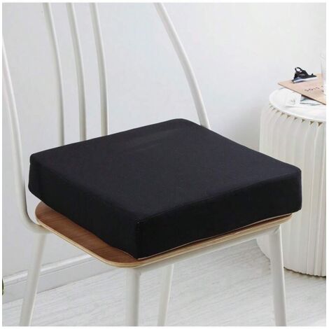 Cuscino per seduta in schiuma ad alta densità, 50 x 50 x 5 cm, leggero e confortevole (nero)