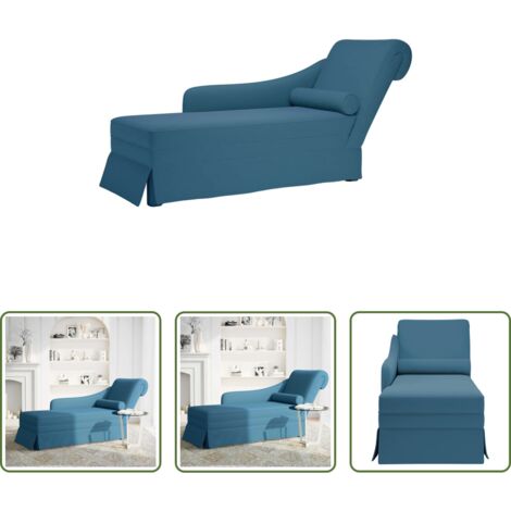 Cuscino per seduta -  Sdraio con Capezzale e Bracciolo Destro in Velluto Blu
