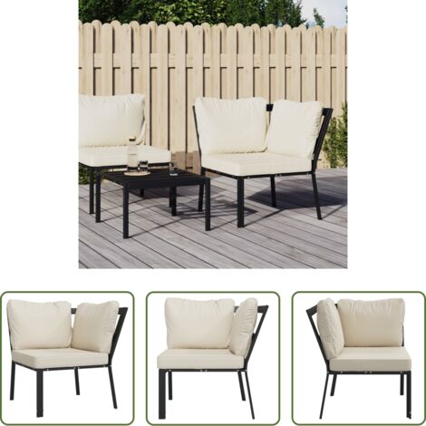 Cuscino per seduta -  Sedia da Giardino con Cuscini Sabbia 76x76x79 cm Acciaio