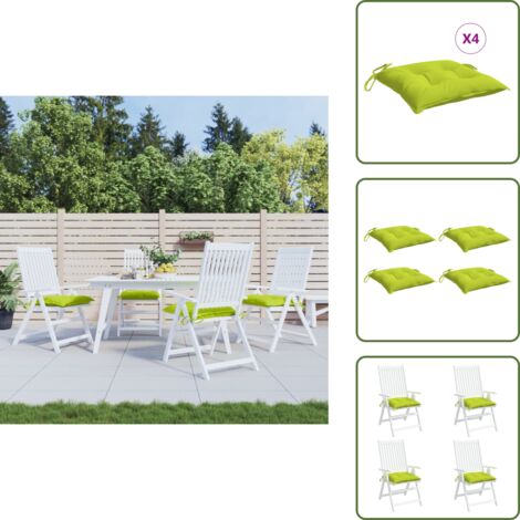 Cuscino per seduta - vidaXL Cuscini per Pallet 4 pz Verde Chiaro 50x50x7 cm Tessuto Oxford - Cuscino per soggiorno