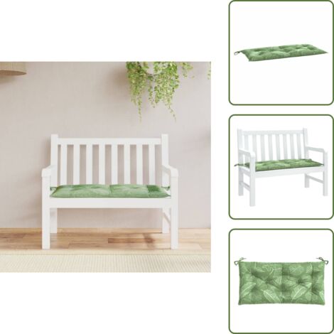 Cuscino per seduta - vidaXL Cuscino per Panca a Foglie 100x50x7 cm in Tessuto Oxford - Cuscino da esterno