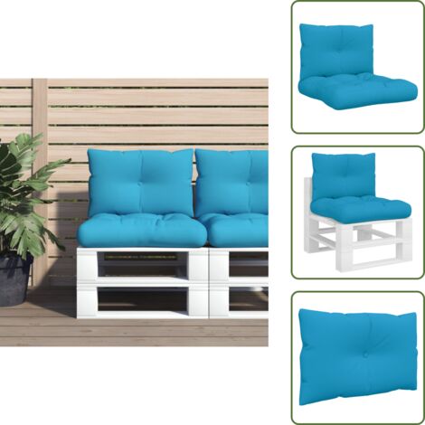 Cuscino per Soggiorno - vidaXL Cuscini per Pallet 2 pz Blu in Tessuto - Cuscino per Divano