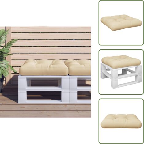 Cuscino per soggiorno - vidaXL Cuscino per Pallet Beige 58x58x10 cm in Tessuto - Cuscino per divano