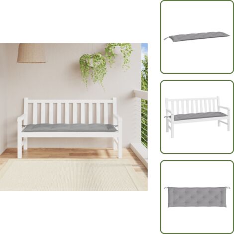Cuscino per soggiorno - vidaXL Cuscino per Panca Grigio 150x50x7 cm in Tessuto Oxford - Cuscino esterno