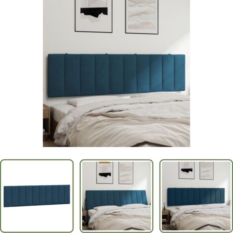 Cuscino per testa -  Cuscino Testiera Hanko Blu 180 cm in Velluto