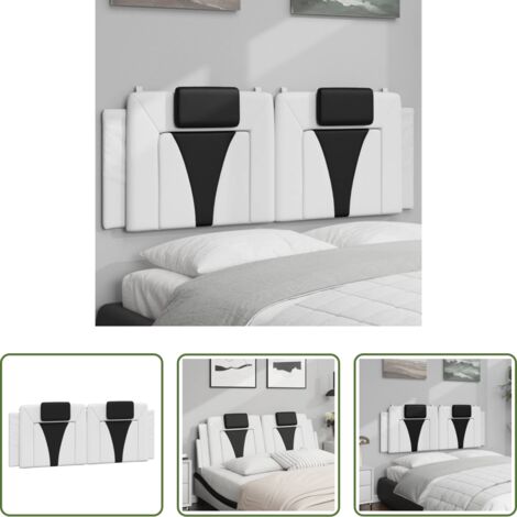 Cuscino per testa -  Cuscino Testiera Viana Bianco e Nero 140 cm in Similpelle