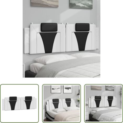 Cuscino per testa -  Cuscino Testiera Viana Bianco e Nero 160 cm in Similpelle