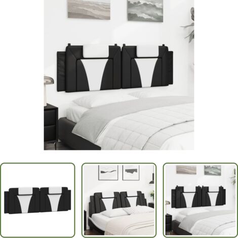 Cuscino per testa -  Cuscino Testiera Viana Nero e Bianco 160 cm in Similpelle