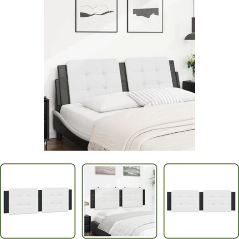 Cuscino per testa -  Cuscino Testiera Zadar Bianco e Nero 160 cm in Similpelle