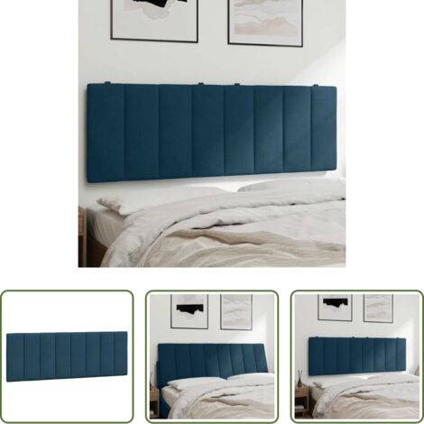 Cuscino per testiera -  Cuscino Testiera Hanko Blu 120 cm in Velluto