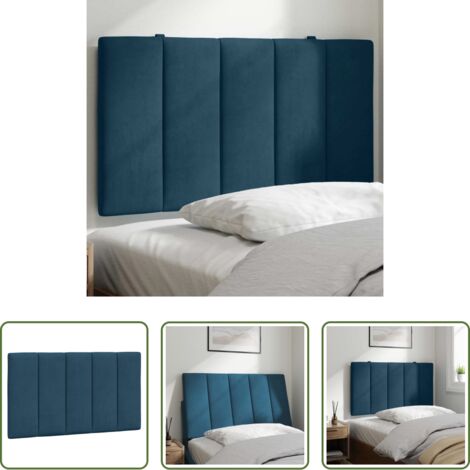 Cuscino per testiera -  Cuscino Testiera Hanko Blu 80 cm in Velluto