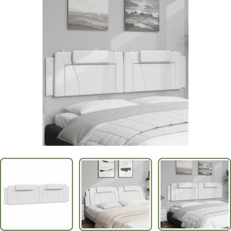 Cuscino per testiera -  Cuscino Testiera Viana Bianco 200 cm in Similpelle