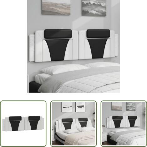 Cuscino per testiera -  Cuscino Testiera Viana Bianco e Nero 180 cm in Similpelle