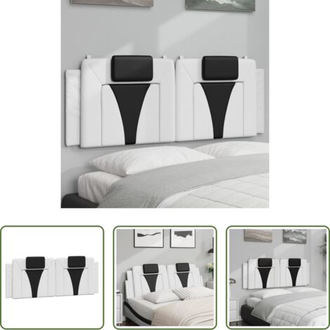 Cuscino per testiera -  Cuscino Testiera Viana Nero e Bianco 120 cm in Similpelle