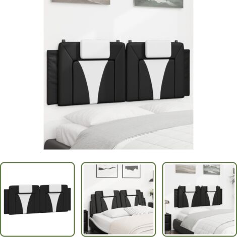Cuscino per testiera -  Cuscino Testiera Viana Nero e Bianco 140 cm in Similpelle