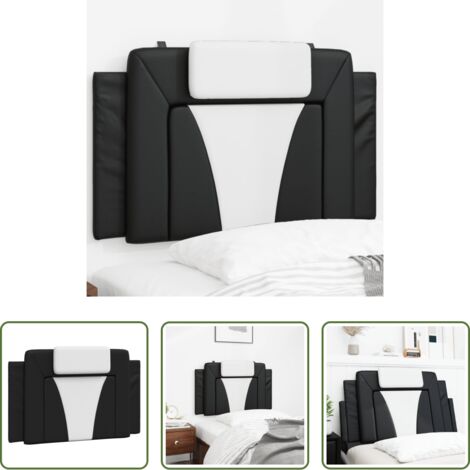 Cuscino per testiera -  Cuscino Testiera Viana Nero e Bianco 80 cm in Similpelle