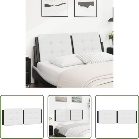 Cuscino per testiera -  Cuscino Testiera Zadar Bianco e Nero 140 cm in Similpelle