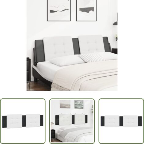 Cuscino per testiera -  Cuscino Testiera Zadar Bianco e Nero 180 cm in Similpelle